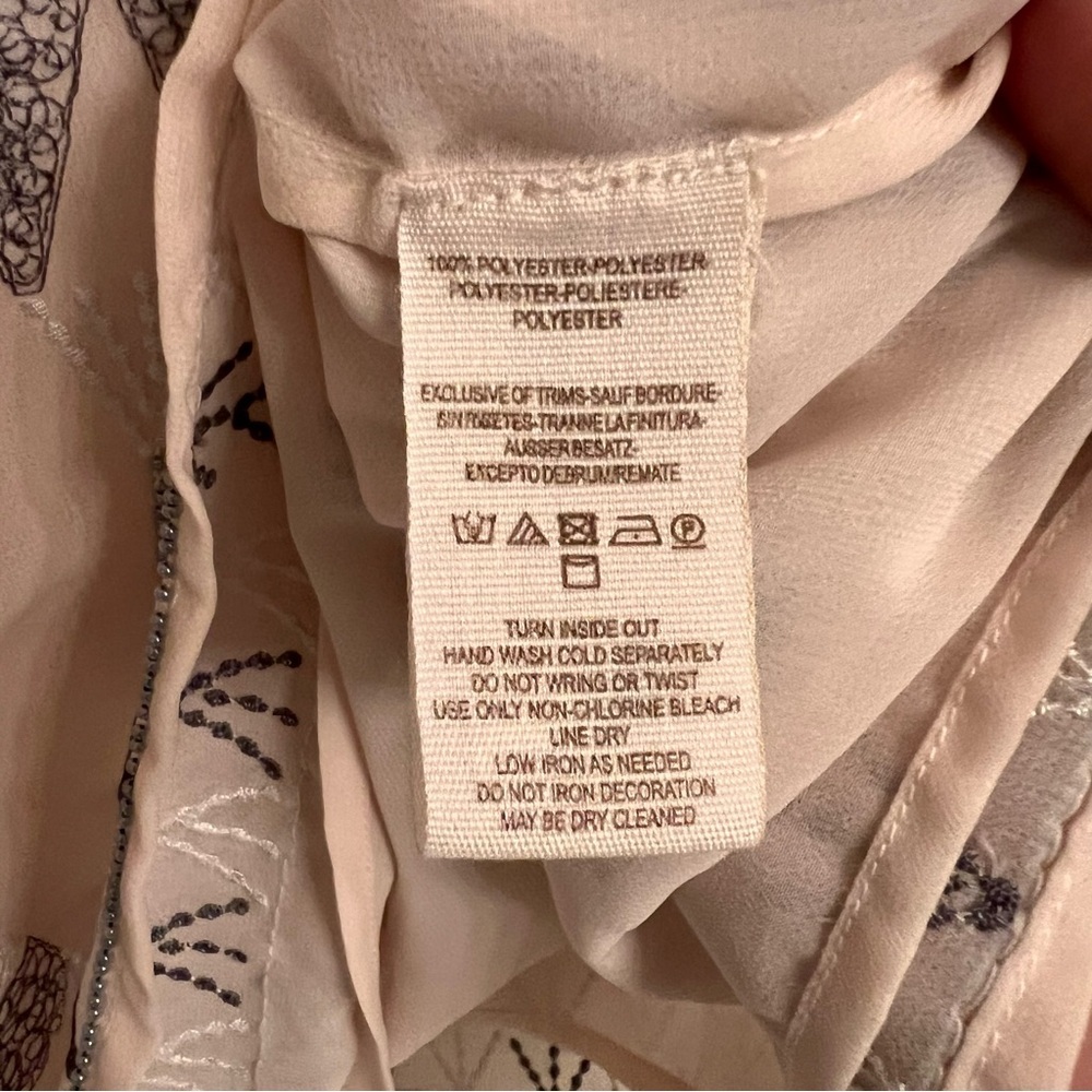 Free People "Frances Bean" Mini Beaded and Embroidered Pale Pink Shift Dress XS - Picture 8 of 10